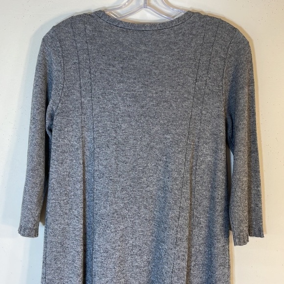 NWT. J. Jill Wool Blend A Line 3/4 Sleeve Dark Grey Sweater Dress. Small. - Picture 8 of 9